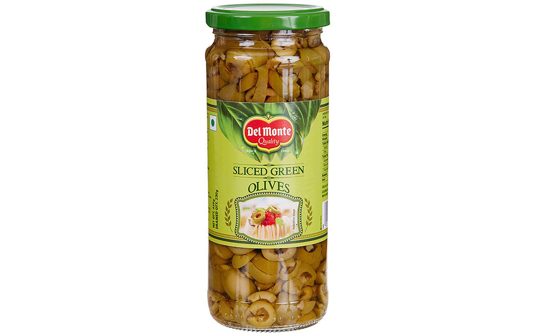 Del Monte Sliced Green Olives   Glass Jar  450 grams